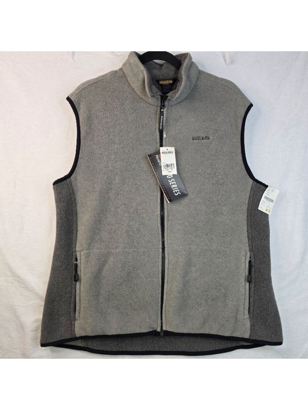 Vintage Woolrich Polartec Vest L Gray Colorblock Outdoor Gorpcore Layers 1999